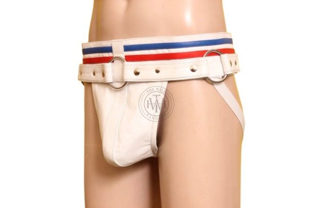O-ring leather jockstrap, adjustable leather underwear, BDSM jockstrap, men’s fetish jockstrap