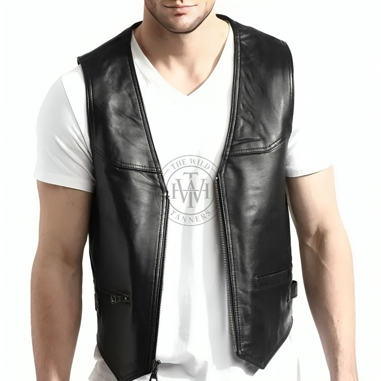 leather vest, gay leather vest, leather vest bdsm, bondage leather vest