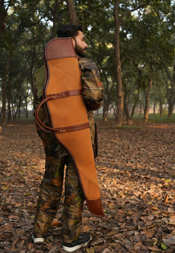 Genuine Leather Waxed Canvas Rifle Case
