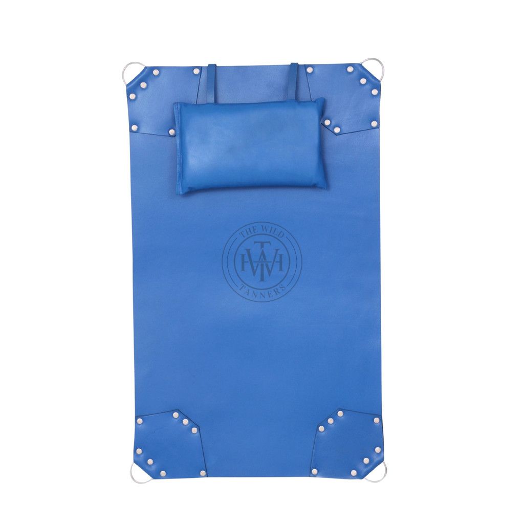 heavy-duty sex sling, leather swing, BDSM sling, blue leather sling, suspension sex swing