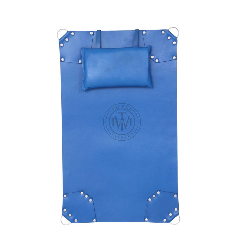 heavy-duty sex sling, leather swing, BDSM sling, blue leather sling, suspension sex swing