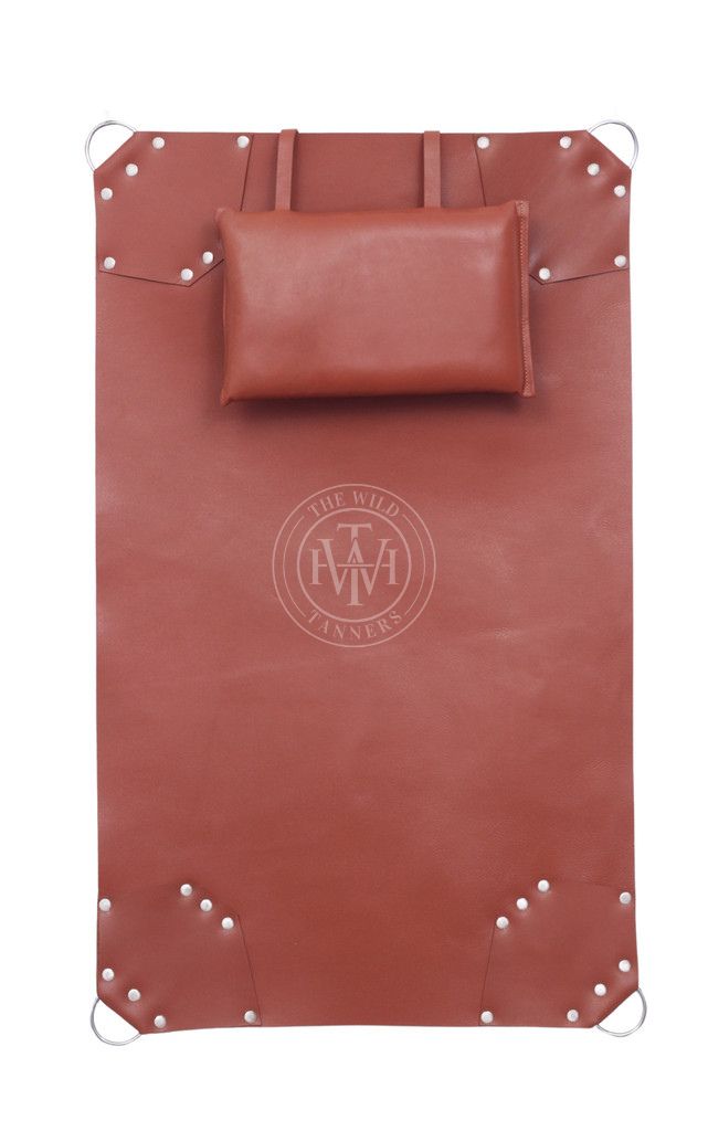 brown leather sex sling, BDSM sling, heavy-duty swing, leather bondage sling, dual stirrups