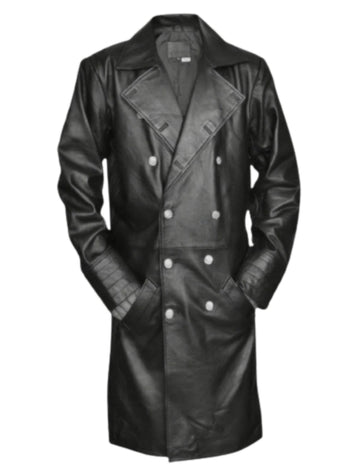 Classic Leather Trench Coat Womens