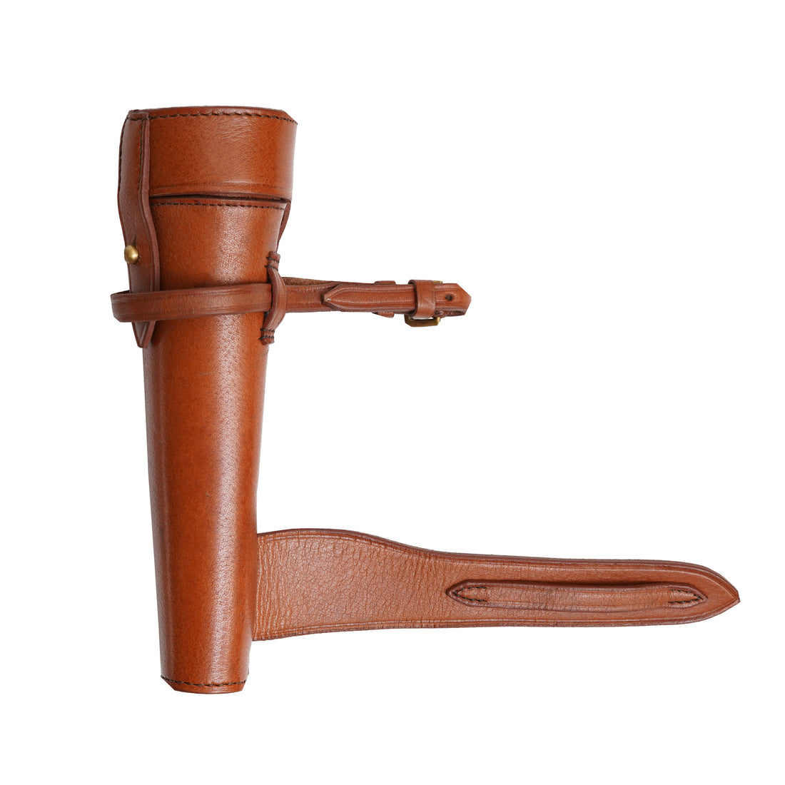 Genuine Tan Leather Hunting Flask Case for Saddle