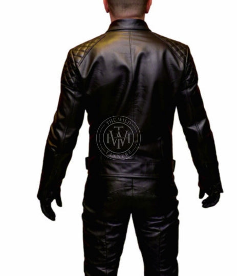 Classic Biker Leather Jacket Men, view 3