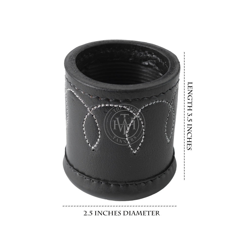Leather Dice Rolling Cup - Ribbed interior, view 4