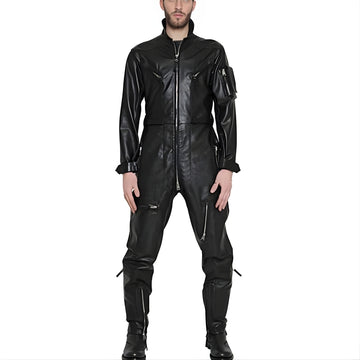 Men's Leather Jumpsuit For Biker Fashion