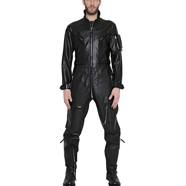 Men's Leather Jumpsuit For Biker Fashion