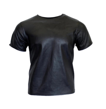Men's leather shirt with multi-zipper closure