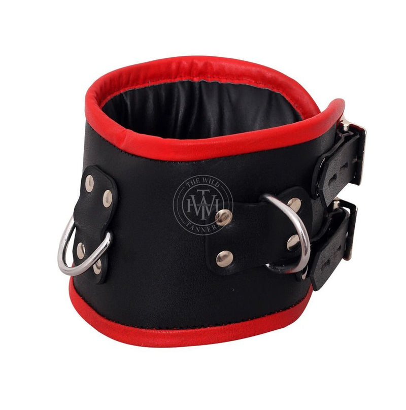 leather posture collar, BDSM collar, adjustable leather collar, D-ring collar