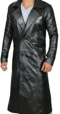 leather coat, leather blazer, leather long coat, leather trench coat, leather long coat, leather overcoat, genuine leather coat, cowhide leather coat