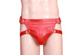 leather gay jockstrap, thigh strap jockstrap, BDSM leather underwear, adjustable leather jockstrap