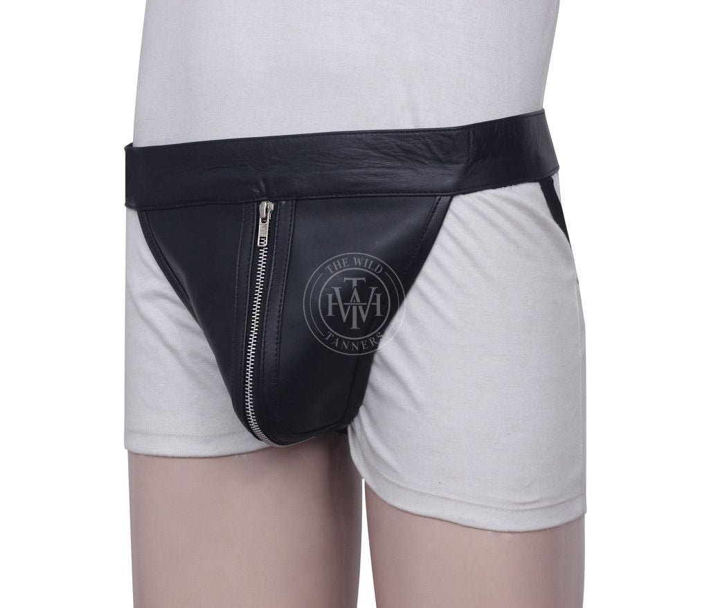black leather jockstrap, BDSM jockstrap, adjustable leather underwear, men’s leather jockstrap