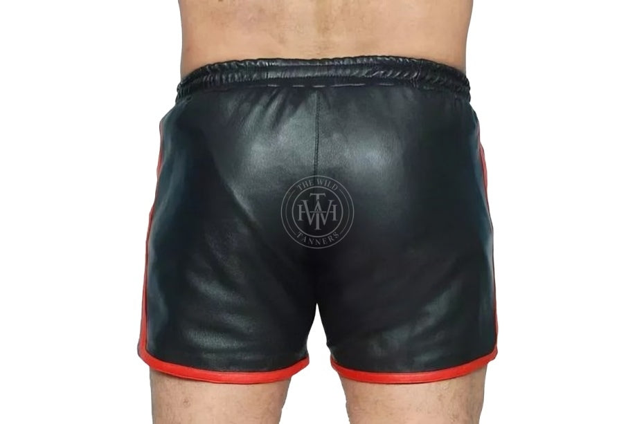 Black Leather Shorts for Men
