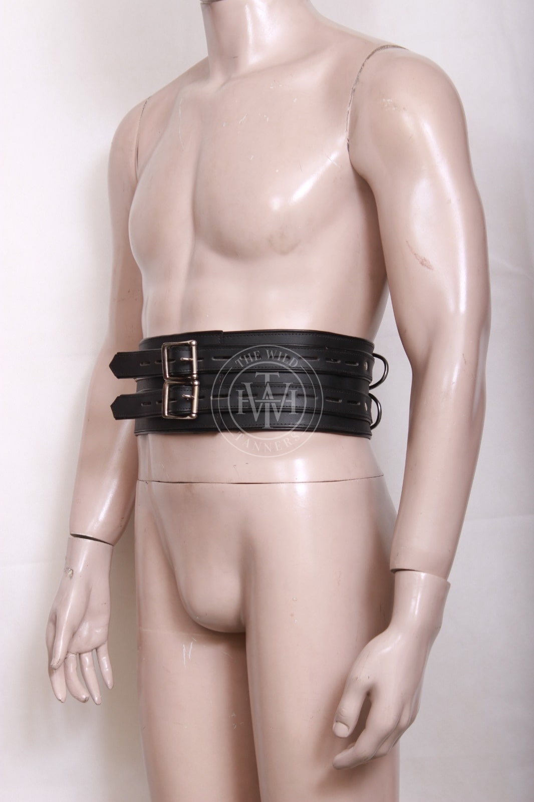 leather waist restraint belt, adjustable bondage belt, BDSM waist restraint, fetish leather belt for men, black leather bondage belt
