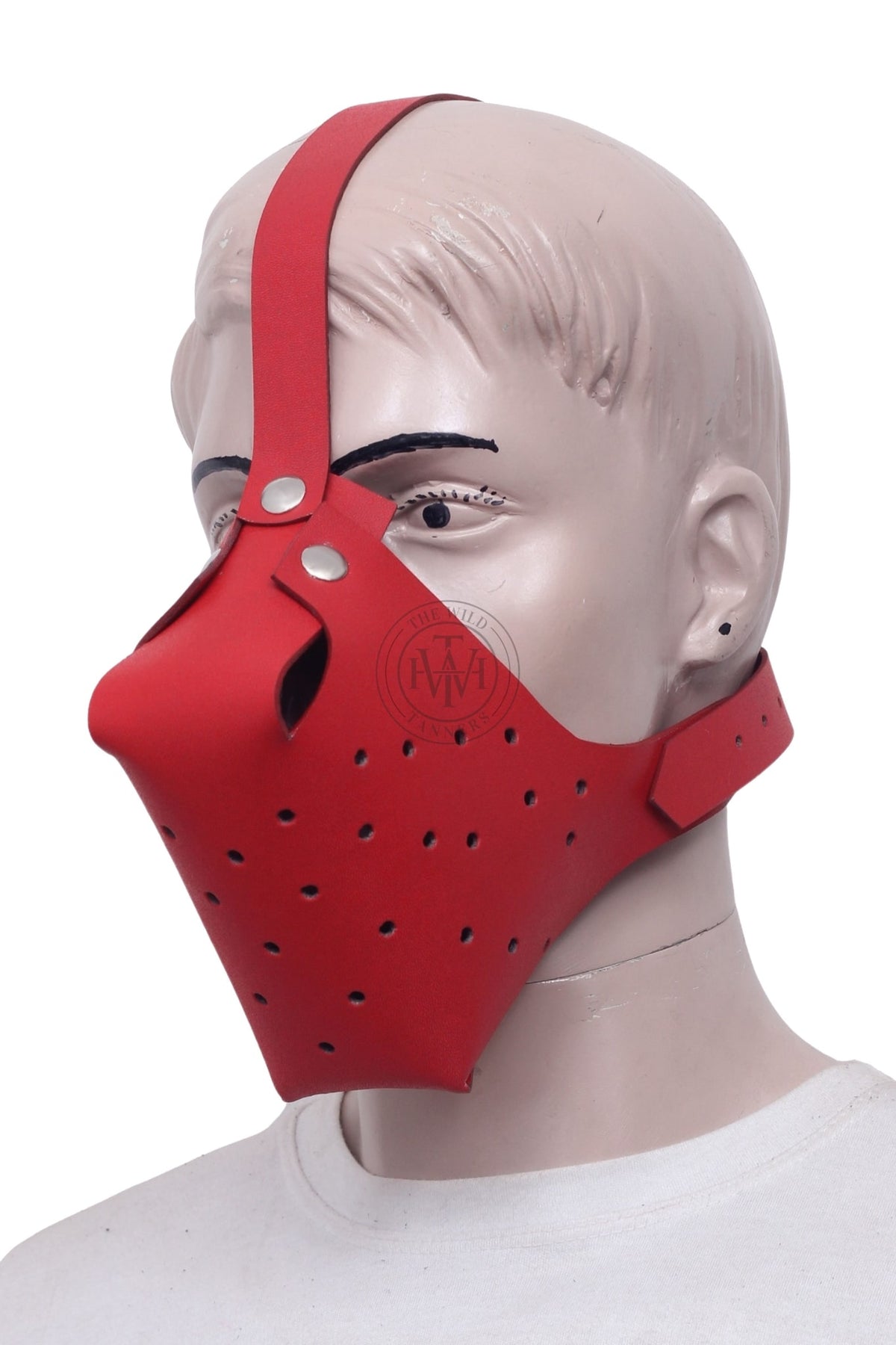 Leather puppy play muzzle mask, view 2
