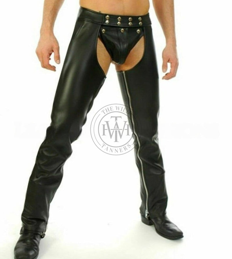 leather chaps, leather BDSM chaps, Leather Bondage chaps, Gay Leather chaps, Leather chaps mens