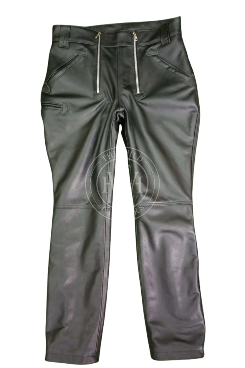 Men's Genuine Leather Pants, view 3