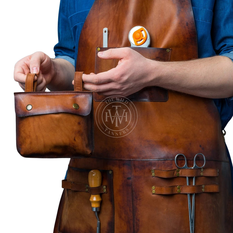leather work apron, leather apron, professional leather apron, aprons with pockets