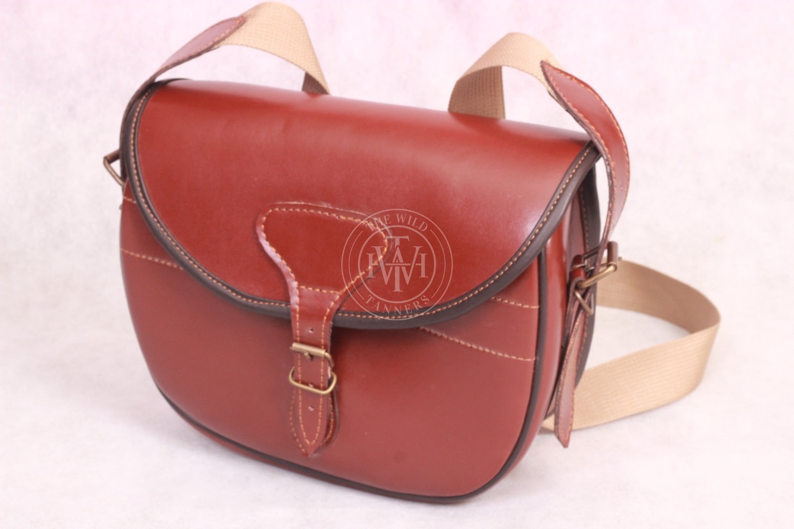 Leather Cartridge Bag, Leather Bag, Shooting Shells Bag, Shotgun Cartridge Bag, cartridge bag with black pipping