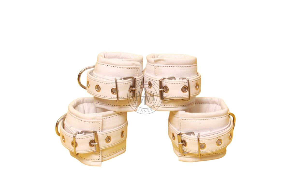 Premium 4 Pcs Leather Bondage Cuffs, view 3