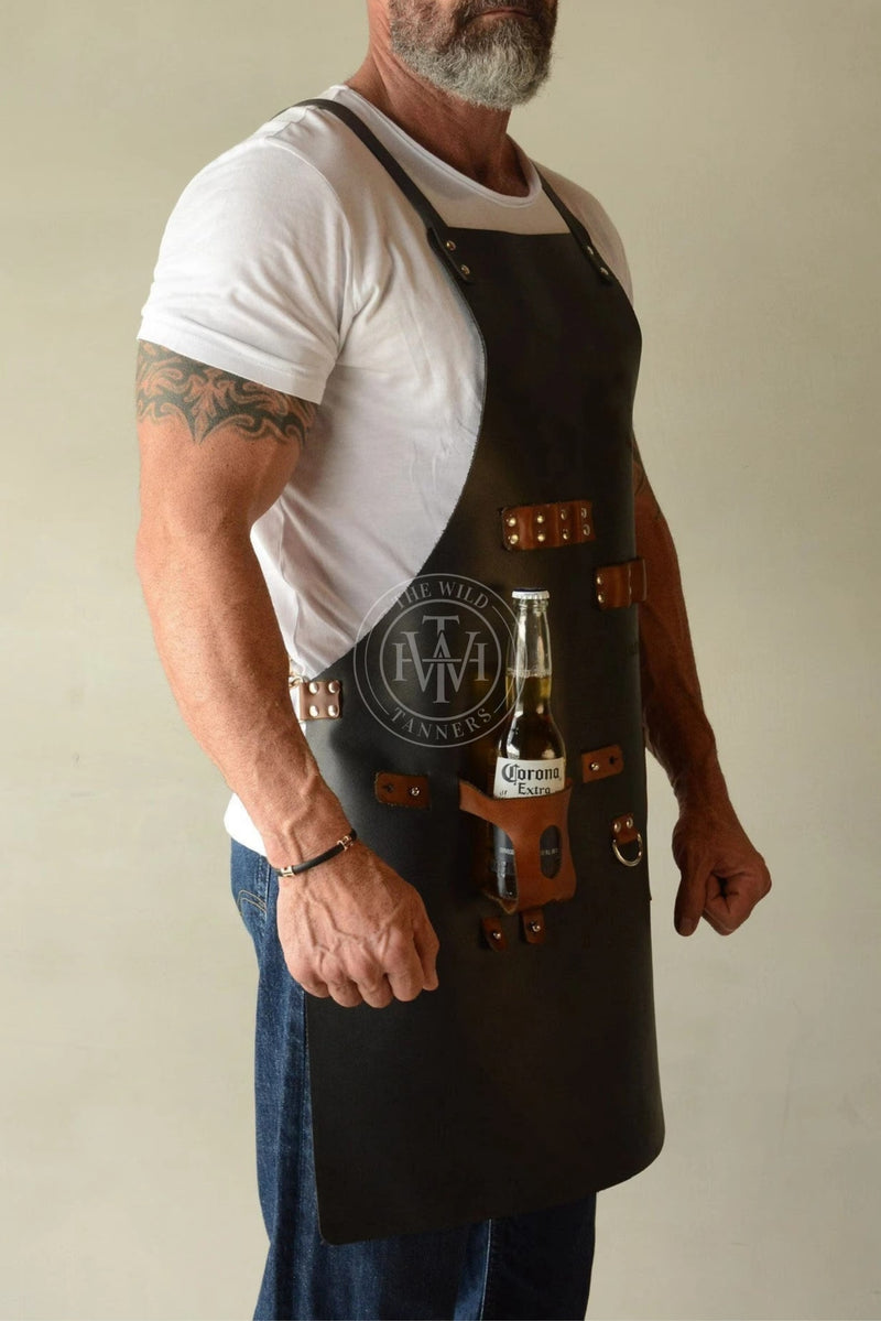leather apron, leather chef apron, leather bbq apron, Leather Bartender Aprons 