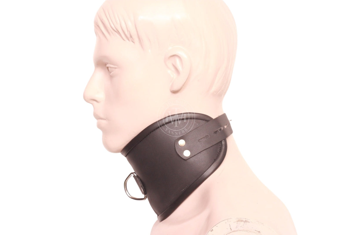 Locking Leather Bondage Posture Collar, view 2