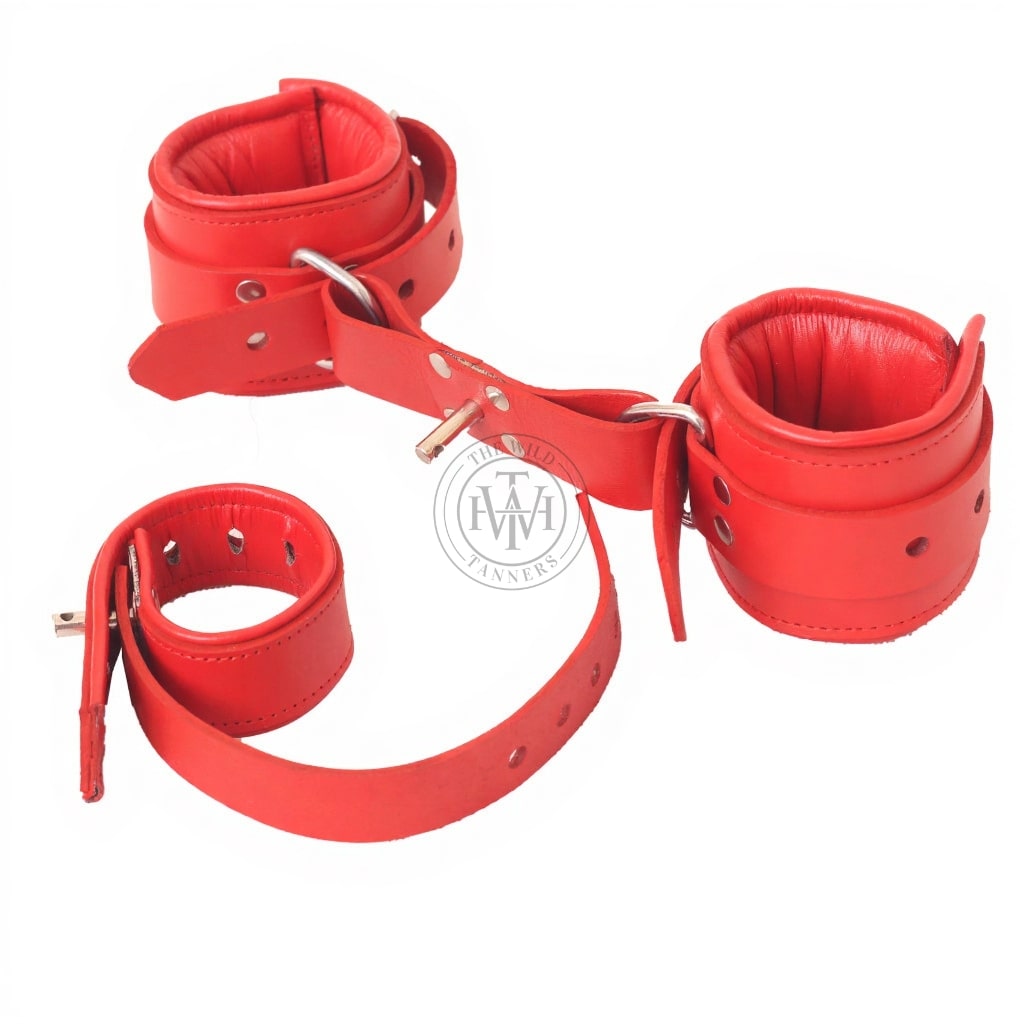 Wrist to Ball Leather Handcuffs, view 2