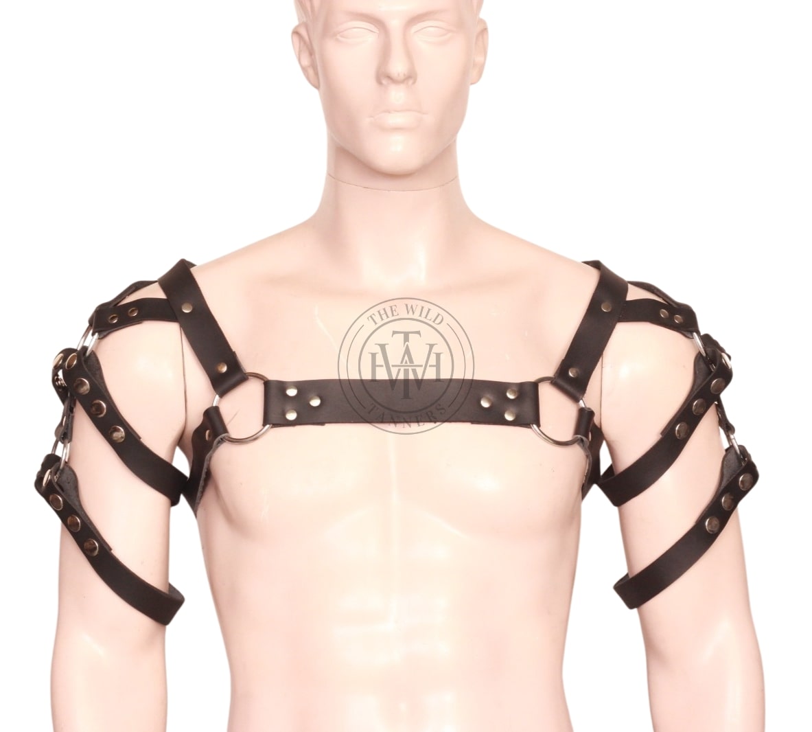 men's leather shoulder harness crafted with arm bands