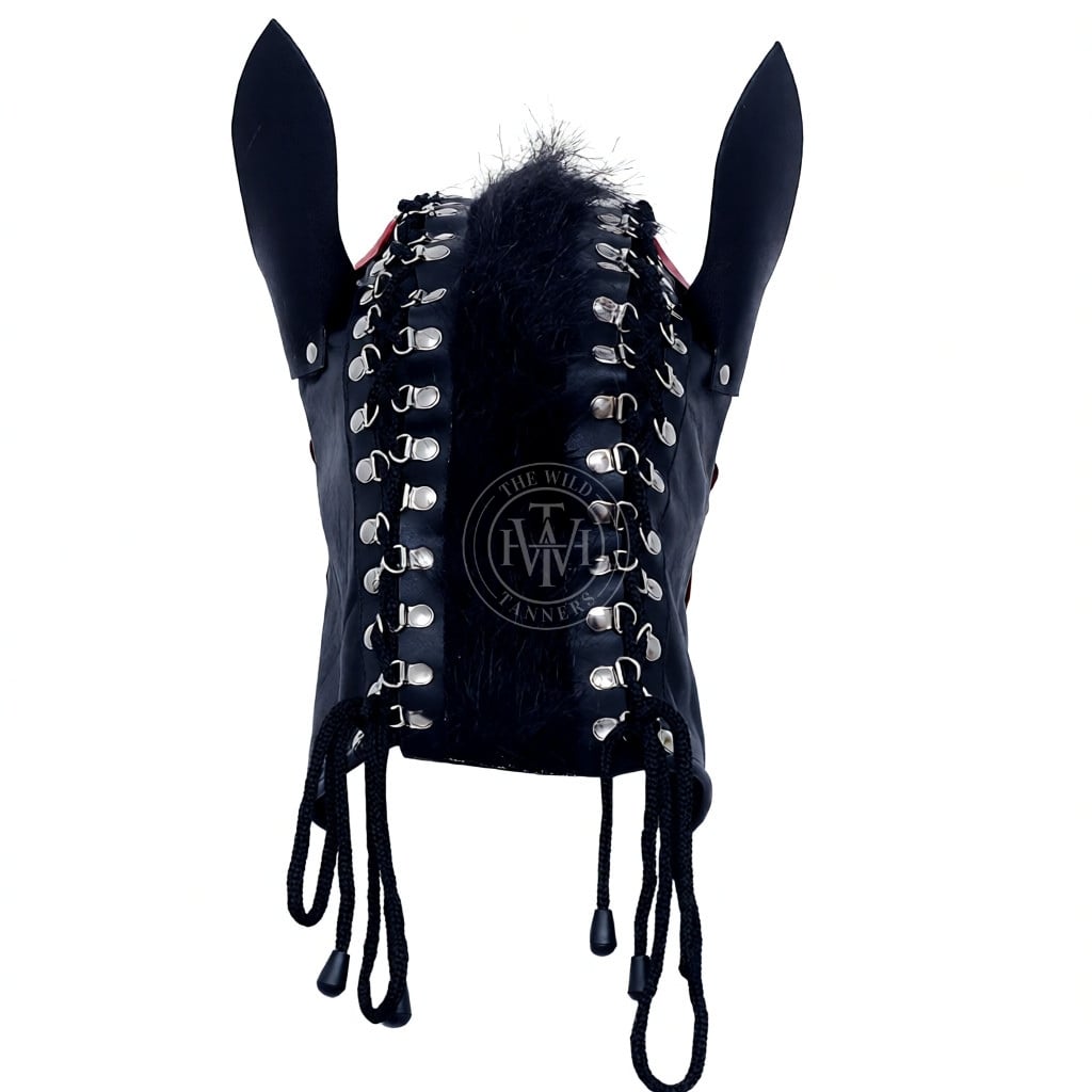Horse Pony Leather BDSM Hood, view 3