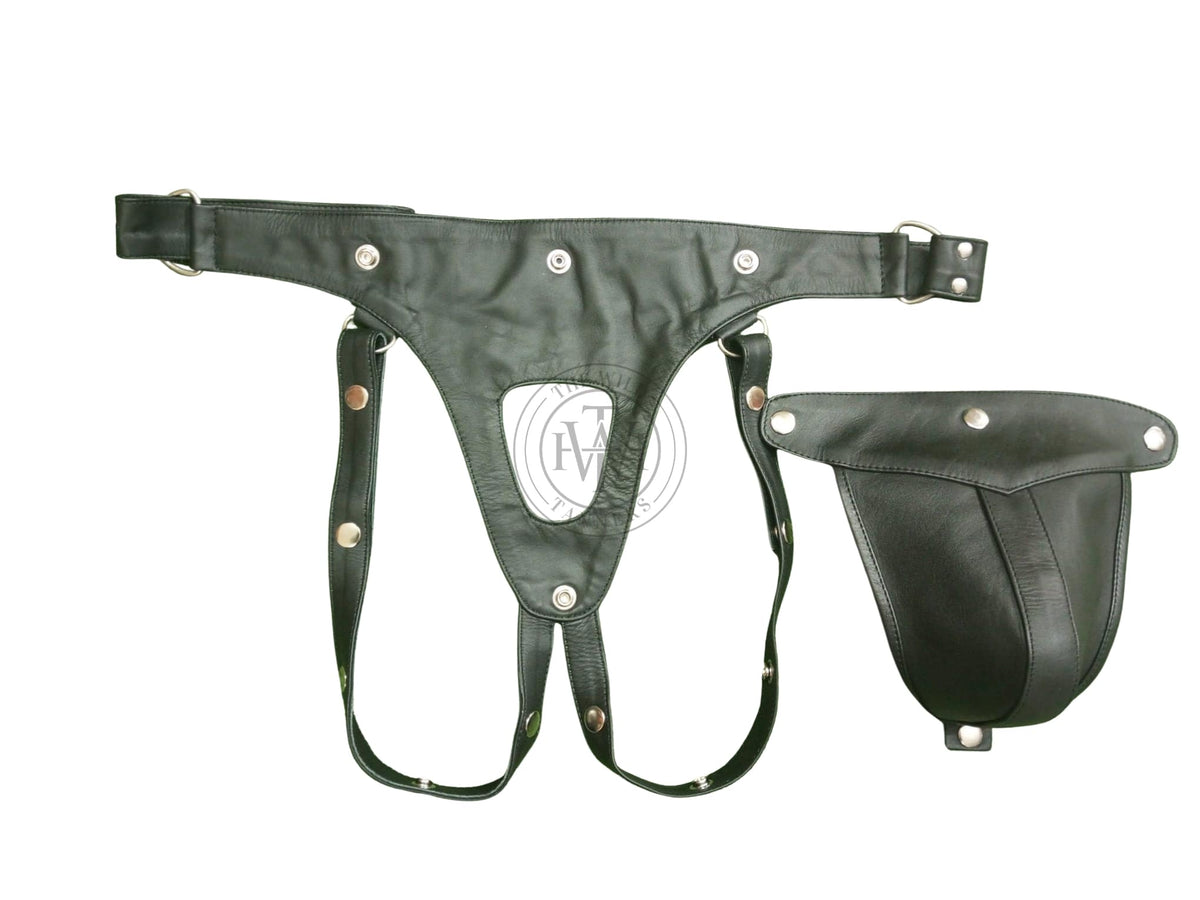 Authentic leather jockstrap for gay men, view 4