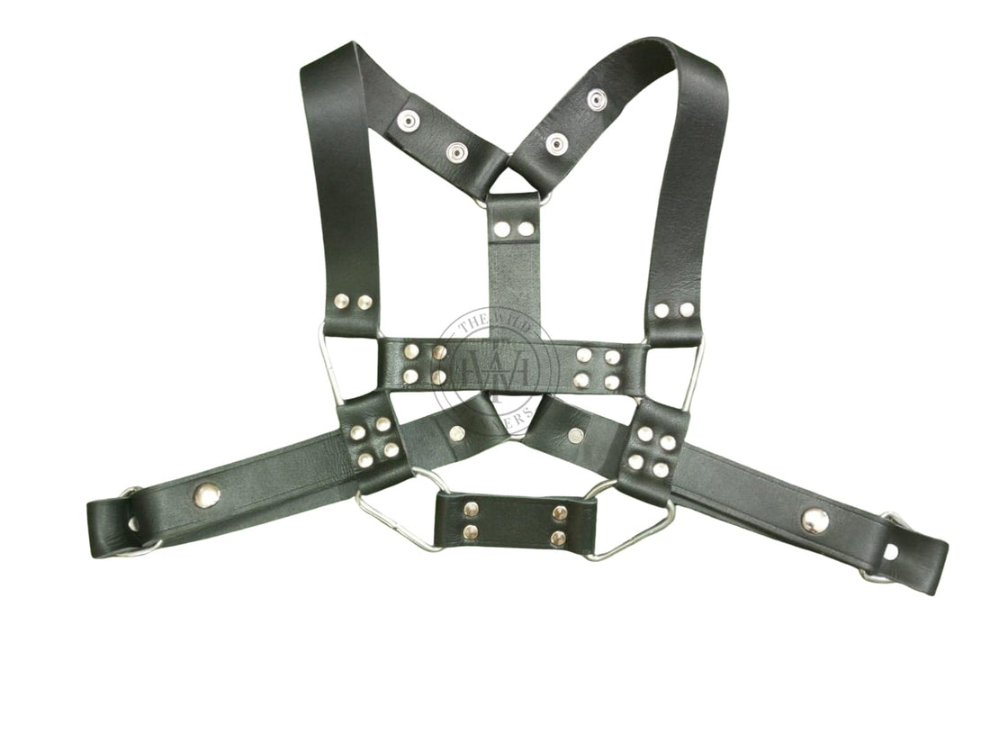 Front image of model wearing BDSM Chest Harness