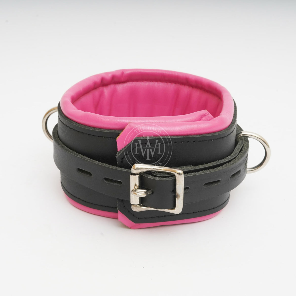 7 Pcs Leather Bondage Cuffs With Black Straps, view 2