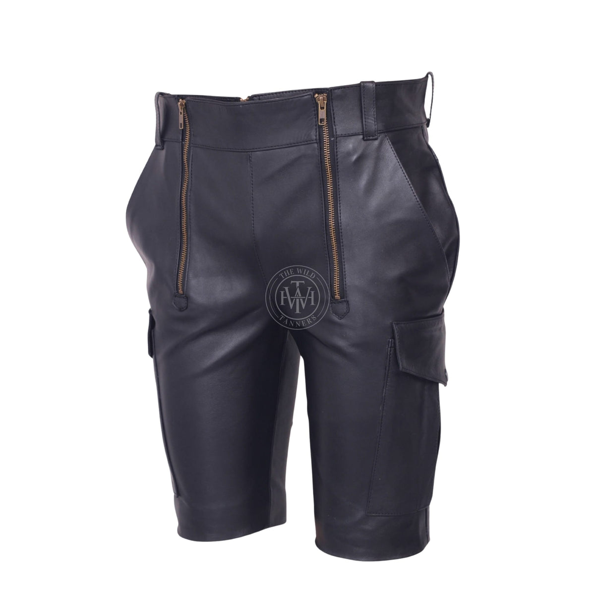 Stylish Mens Leather Cargo Shorts For Every Occasion, view 2