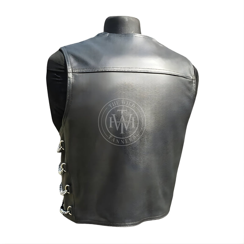 leather vest, gay leather vest, leather vest bdsm, bondage leather vest, leather vest with chains