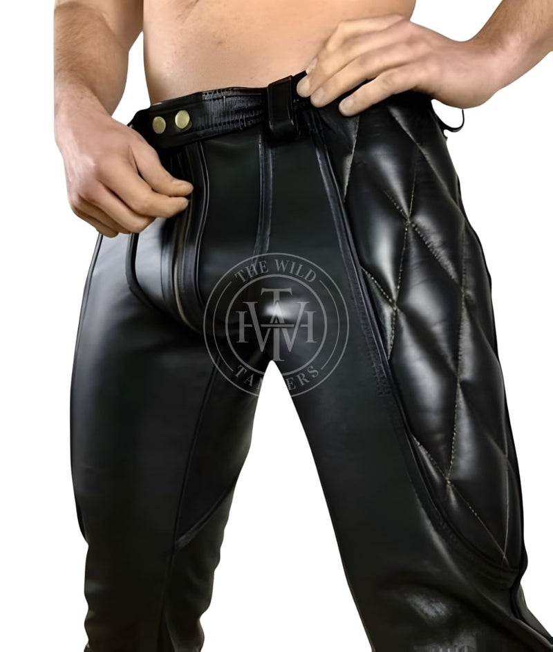 leather pants, leather BDSM Pants, Leather Bondage Pants, Gay Leather Pants, leather pants mens, leather quilted pants
