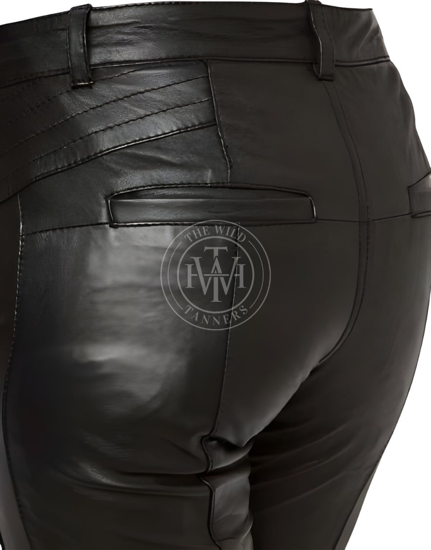 Genuine Black Leather Pants for Women, view 3