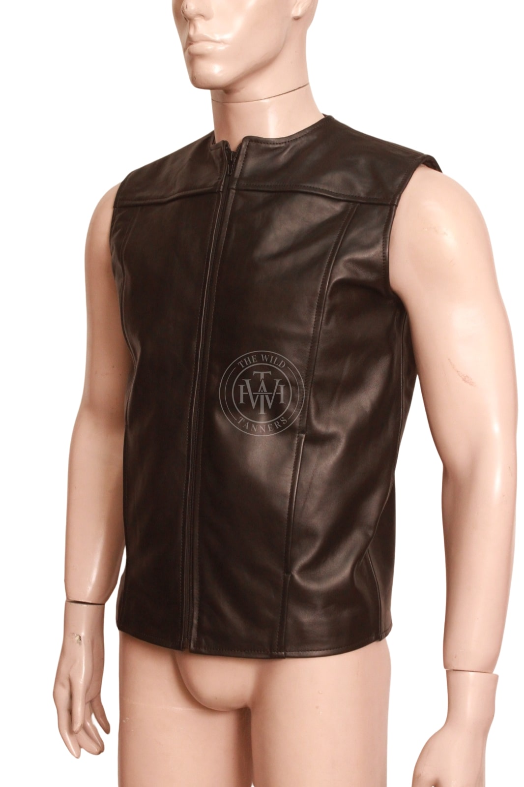 leather vest, gay leather vest, leather vest bdsm, bondage leather vest, Leather Sleeveless Vest