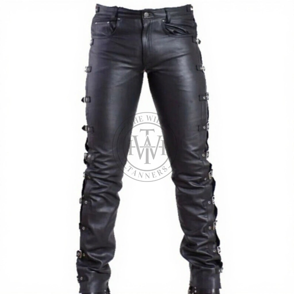 Mens Leather Pants For Fashion Fetish Wear, view 3