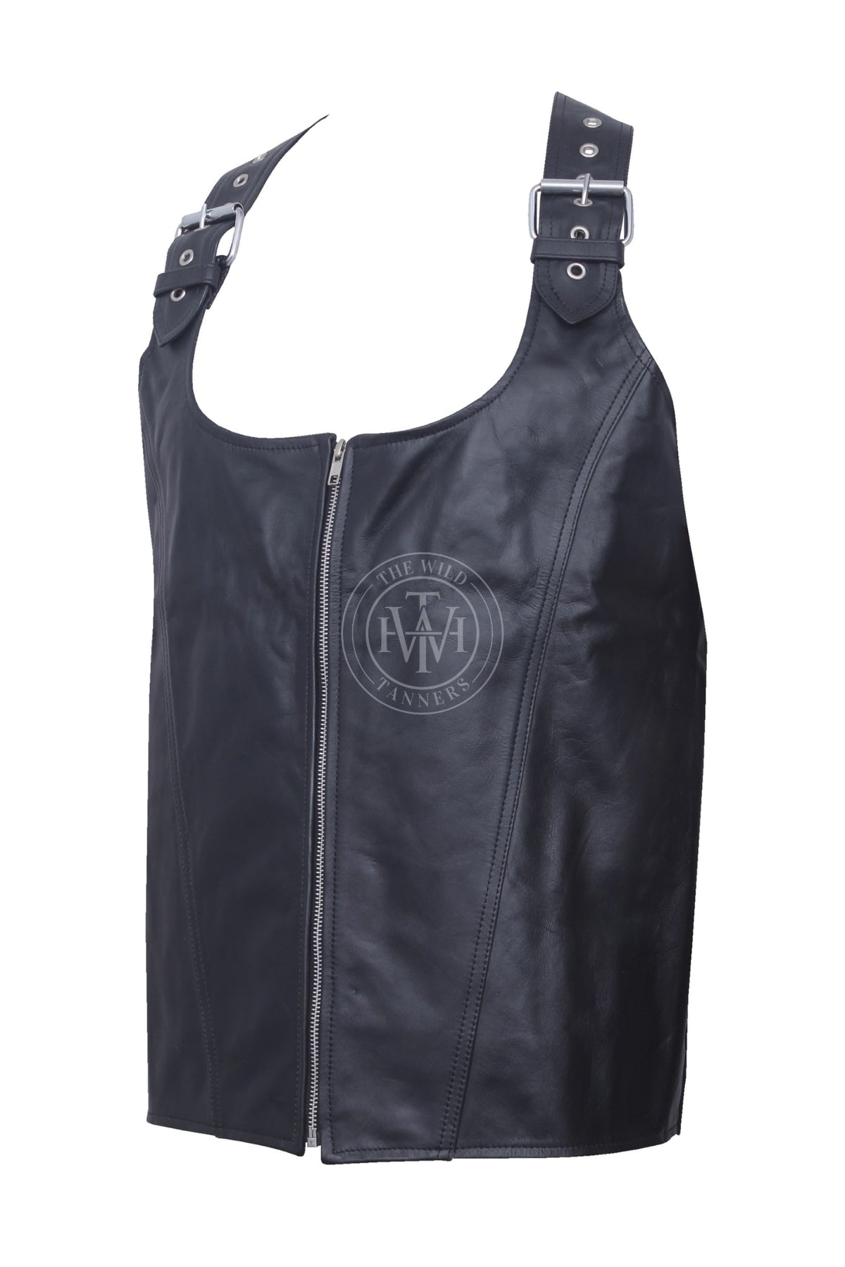 Genuine Leather Men's Corset Vest, view 2