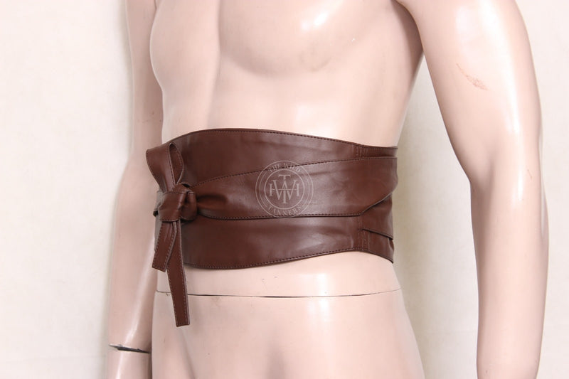 leather obi belt, leather wrap belts, leather sash belt, brown wrap belt, handmade leather wrap belt
