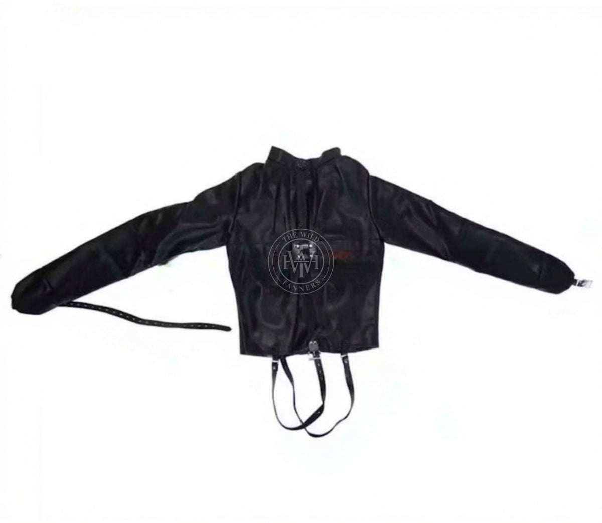 Women's leather straitjacket with crotch straps, view 3
