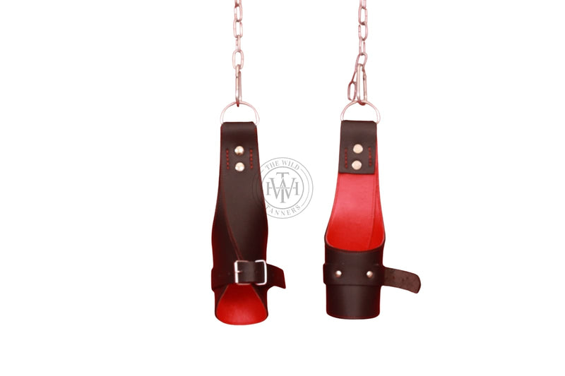 leather suspension cuffs, fur lined leather suspension cuff kit with bondage ring, high quality heavy leather padded wrist suspension cuffs, leather ankle suspension cuff, leather bondage suspension cuffs, suspension cuffs, bondage suspension cuffs, bdsm suspension cuffs, bdsm leather suspension cuffs