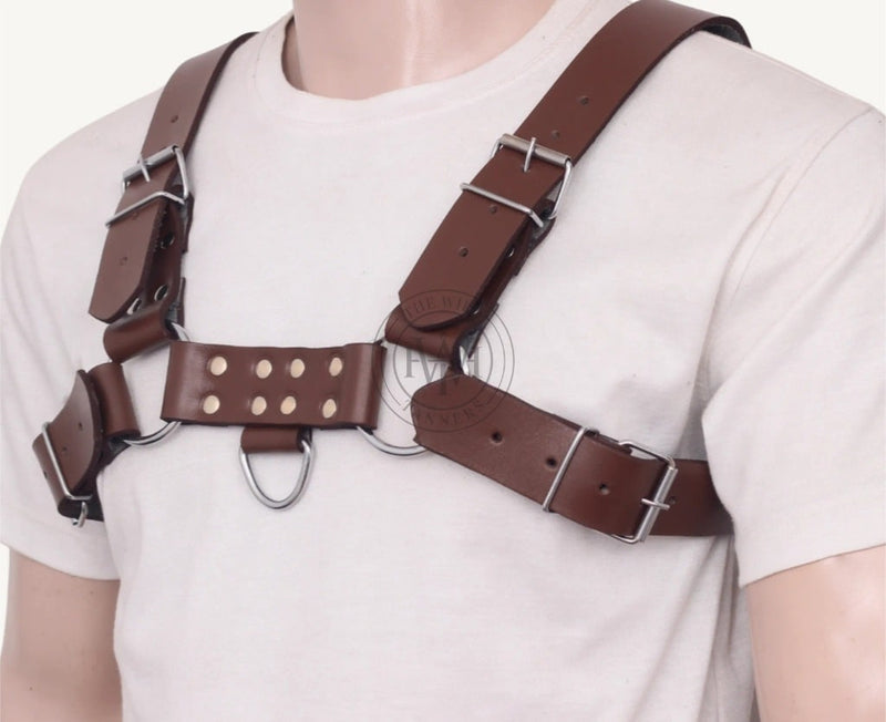 Handmade Leather Bondage Chest Harness