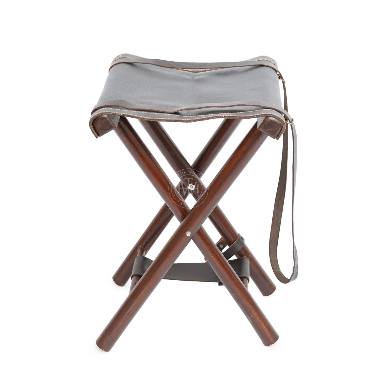 Premium Leather Camp Folding Stool, view 2