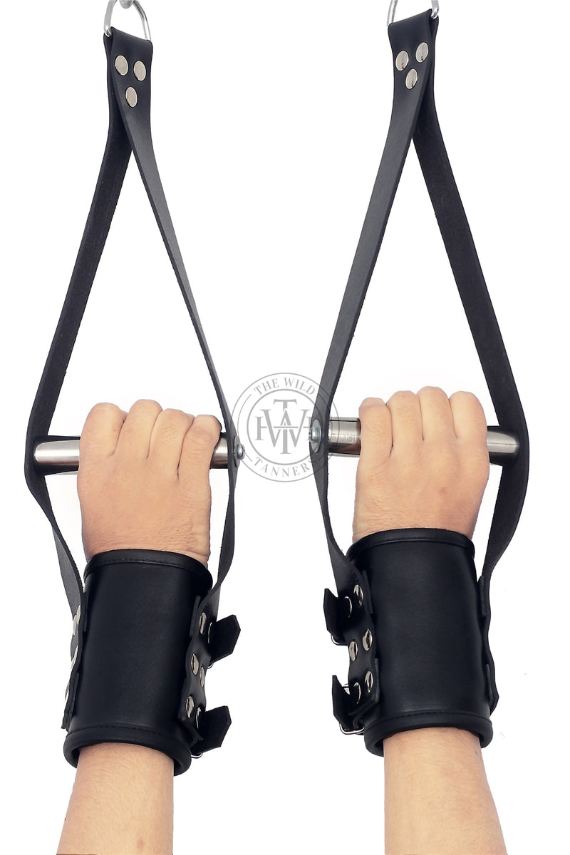 Leather Suspension Bondage Wrist Cuffs