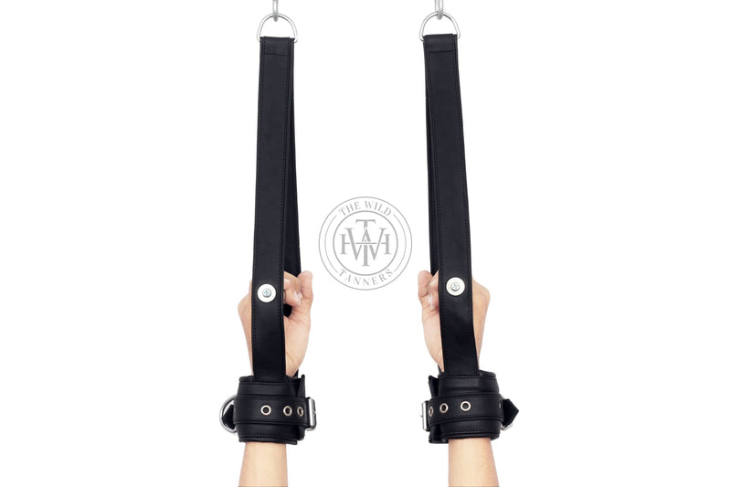 leather suspension cuffs, suspension cuffs, leather wrist cuffs, bondage suspension cuffs, bdsm suspension cuffs, leather suspension cuffs, fur lined leather suspension cuff kit with bondage ring, high quality heavy leather padded wrist suspension cuffs, leather ankle suspension cuff, leather bondage suspension cuffs, suspension cuffs, bondage suspension cuffs, bdsm suspension cuffs, bdsm leather suspension cuffs