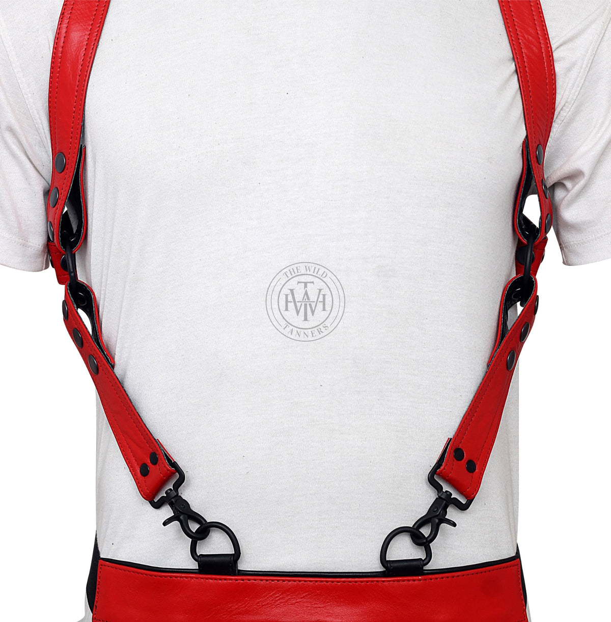 Leather Bondage Harness With Jockstrap & Snap Hooks, view 4