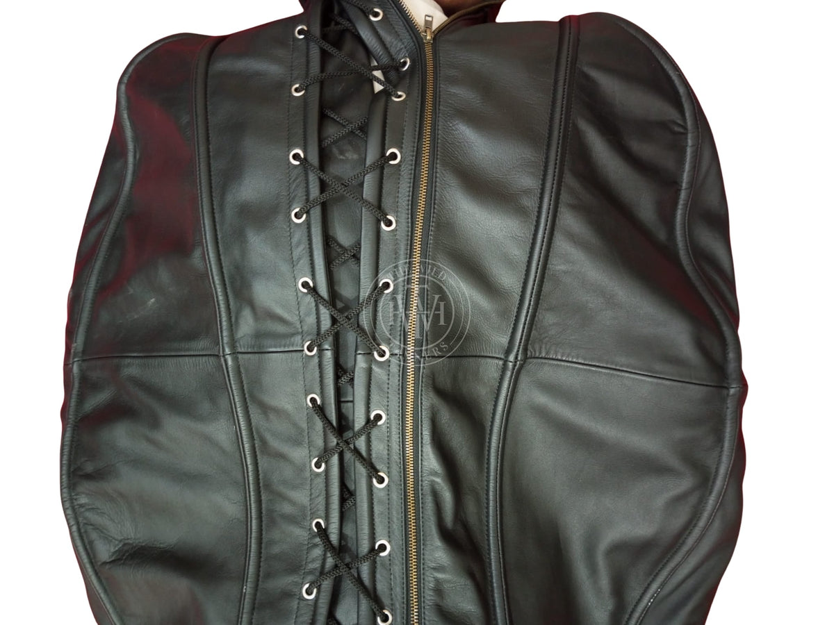 Premium leather bondage sleepsack, BDSM sleeping bag, view 8