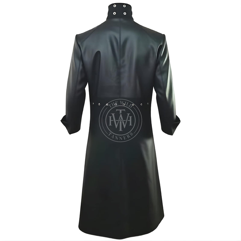 leather coat, leather long coat, leahter trench coat, leather leather overcoat, Leather Jacket